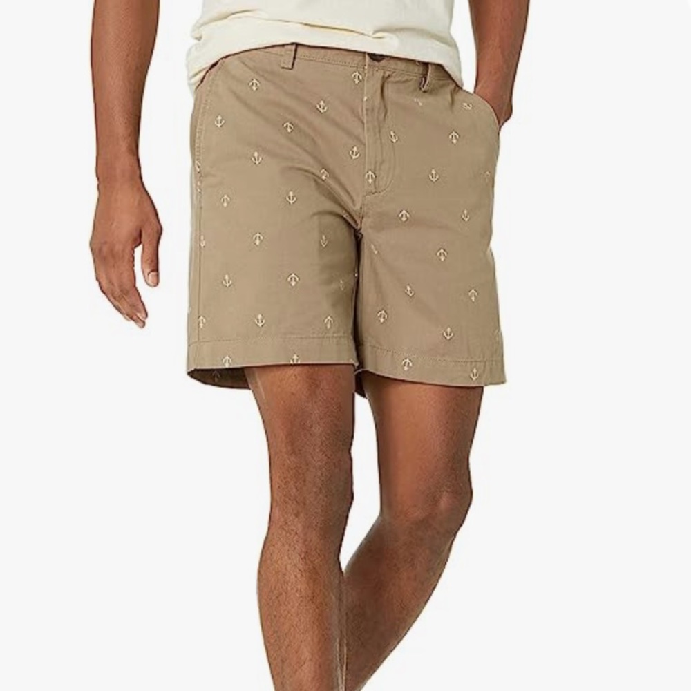 Men’s Khaki Brown Anchor Shorts